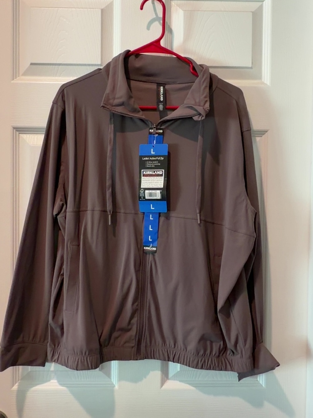 Kirkland Signature Womens Taupe Lightweight Full-Zip Jacket